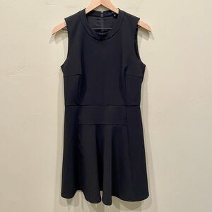 Madewell Anywhere Fit Flare Sleeveless Black Mini Dress - Size: 6